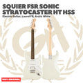 SQUIER FSR Sonic Stratocaster HT HSS Electric Guitar, Laurel FB, Arctic White - Gitar Listrik Elektrik Original