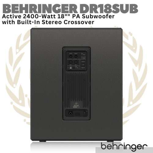BEHRINGER DR18SUB Active 2400 Watt 18" PA Subwoofer + Stereo Crossover